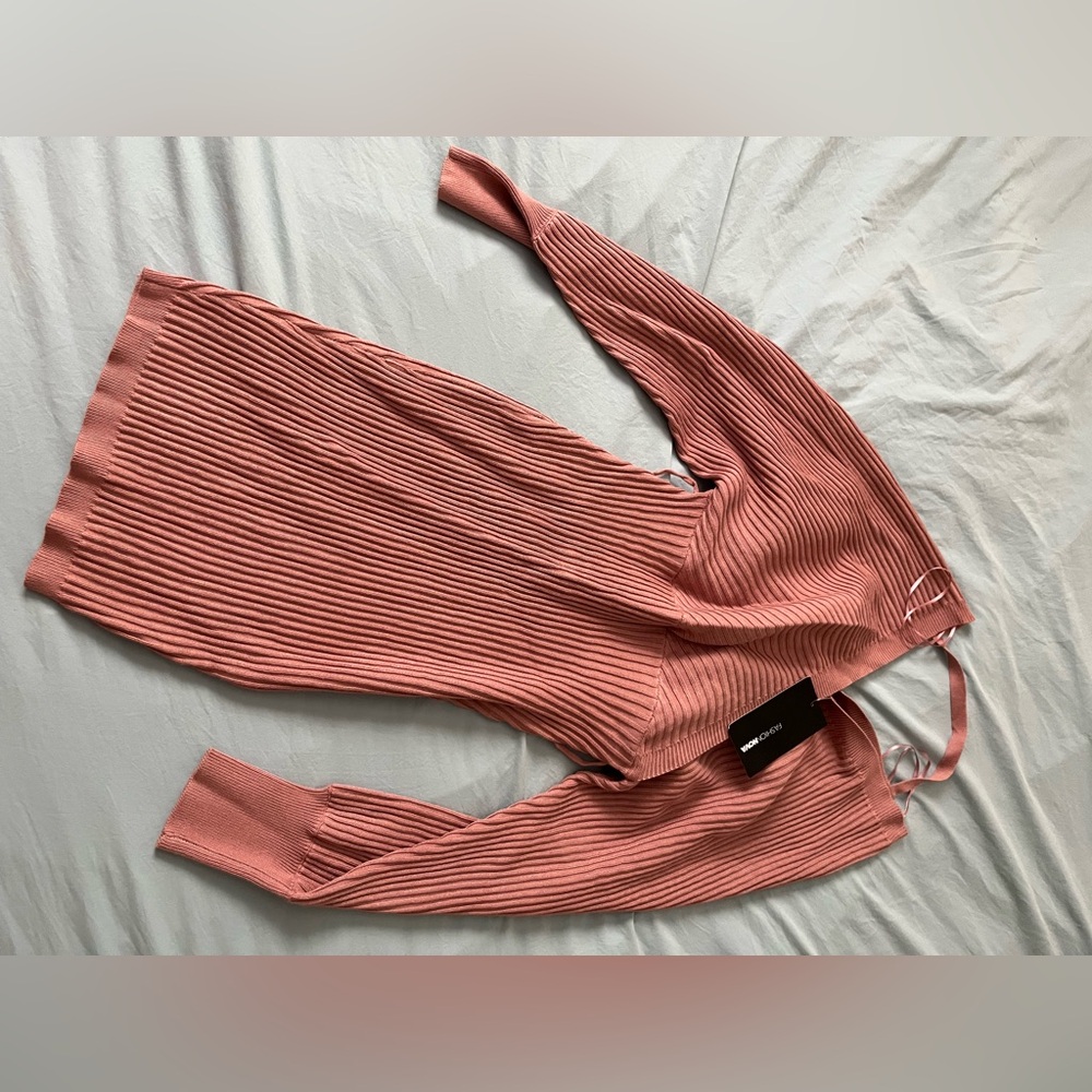 Fashion Nova Pink Ribbed Knit Dress